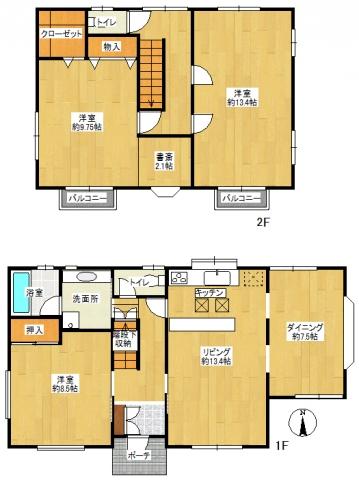 Floor plan. 25,800,000 yen, 4LDK, Land area 363.92 sq m , Building area 134.14 sq m spacious 3LDK, Easy-to-use floor plan. 