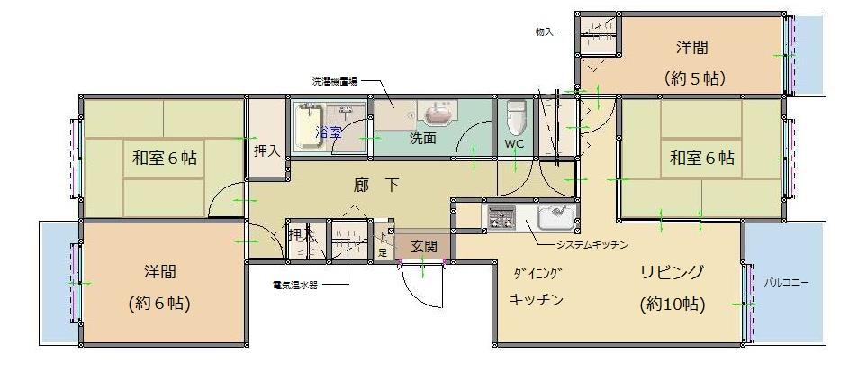 Floor plan. 4LDK, Price 12.5 million yen, Occupied area 78.66 sq m , Balcony area 2.29 sq m Current Status