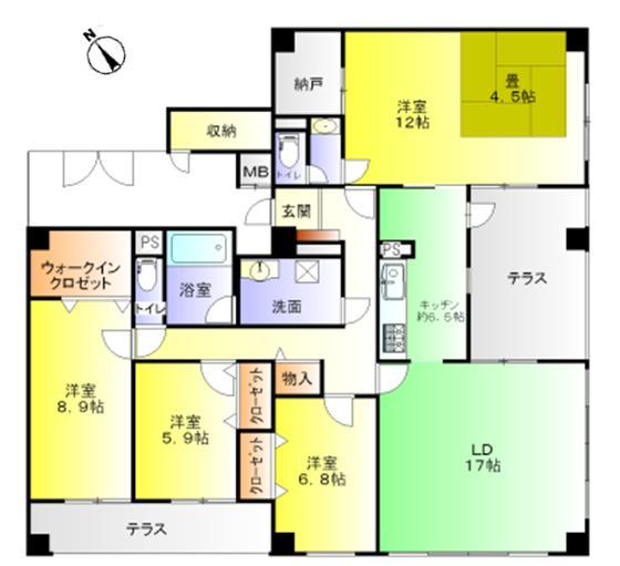 Floor plan. 4LDK, Price 15.8 million yen, Footprint 150.05 sq m