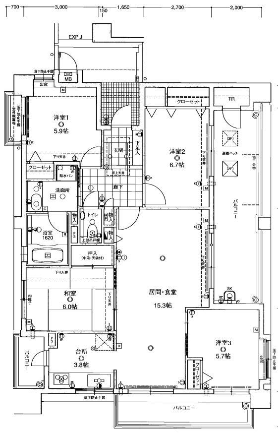 Floor plan. 4LDK, Price 32,800,000 yen, Footprint 94.8 sq m , Since the balcony area 26.17 sq m 4LDK, It may be popular 1 person per room!