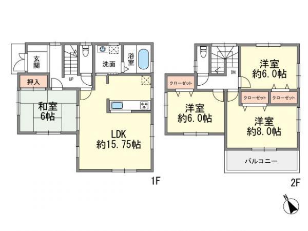 Floor plan. 29,800,000 yen, 4LDK, Land area 160 sq m , Building area 97.6 sq m