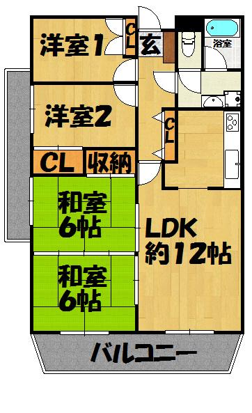 Floor plan. 4LDK, Price 14.8 million yen, Occupied area 79.49 sq m , Balcony area 14.93 sq m