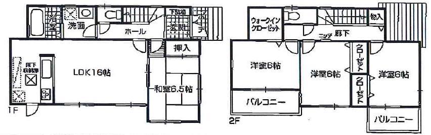 Floor plan. (Building 2), Price 31,800,000 yen, 4LDK, Land area 165.56 sq m , Building area 98.82 sq m