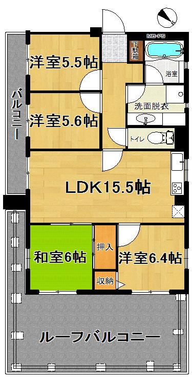Floor plan. 4LDK, Price 13,900,000 yen, Footprint 81.9 sq m , Balcony area 42.15 sq m