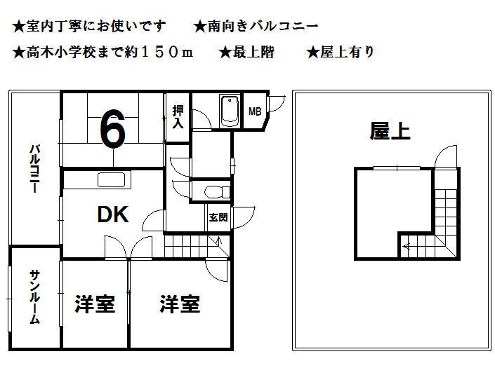 Floor plan. 3DK, Price 4.2 million yen, Occupied area 46.43 sq m , Balcony area 6.97 sq m local appearance photo