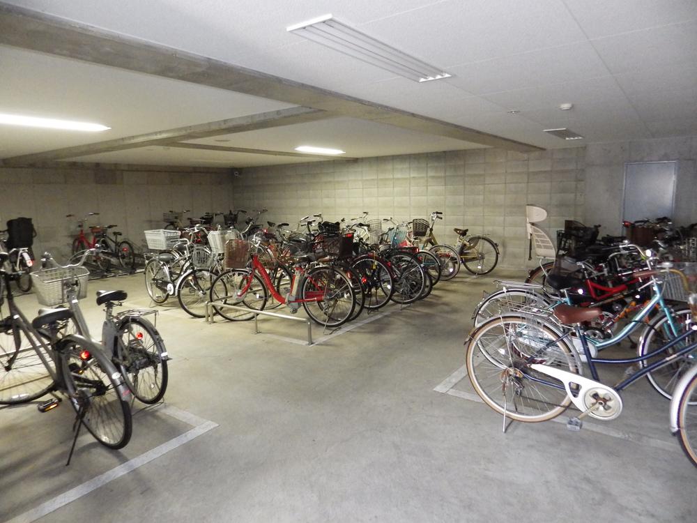 Other common areas. Bicycle parking is not wet on a rainy day with a roof.