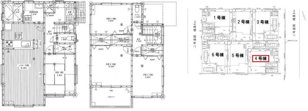 Floor plan. (4 Building), Price 30,980,000 yen, 4LDK, Land area 132.13 sq m , Building area 101.84 sq m