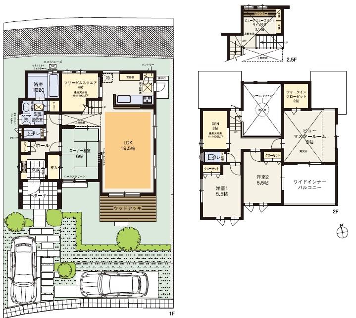 Floor plan. (30th No. 2 place (house learn becomes a habit)), Price 32,800,000 yen, 4LDK, Land area 223.3 sq m , Building area 128.43 sq m