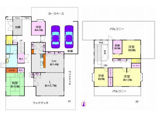 Floor plan. 53,500,000 yen, 5LDK + S (storeroom), Land area 369.66 sq m , Building area 248.63 sq m