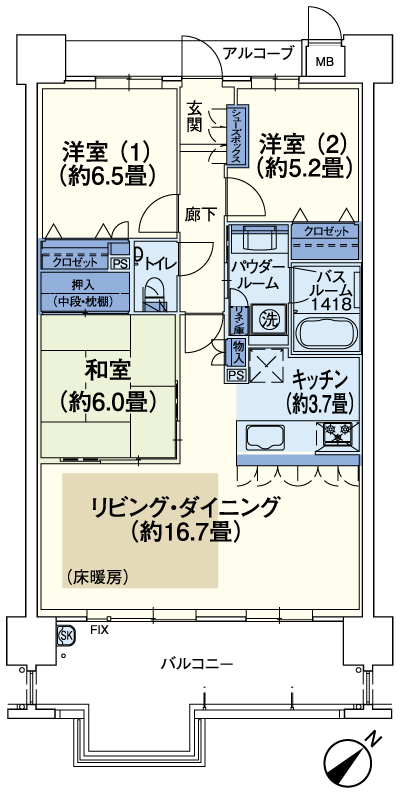 Floor: 3LDK, occupied area: 80.94 sq m, Price: 33,100,000 yen ~ 38,300,000 yen