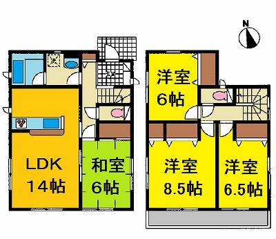 Floor plan. 33,800,000 yen, 4LDK, Land area 124.74 sq m , Building area 96.39 sq m