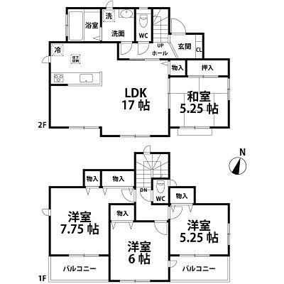 Floor plan. 28.8 million yen, 4LDK, Land area 127.26 sq m , Building area 97.91 sq m floor plan!