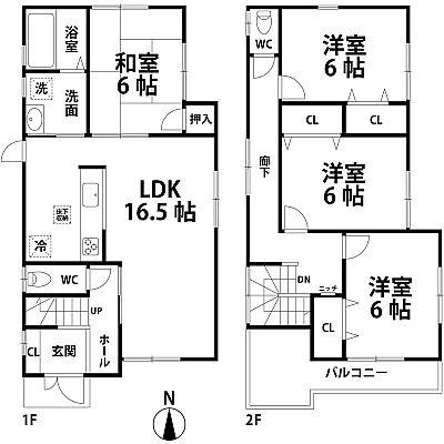 Floor plan. 27,800,000 yen, 4LDK, Land area 136.3 sq m , Building area 98.41 sq m floor plan