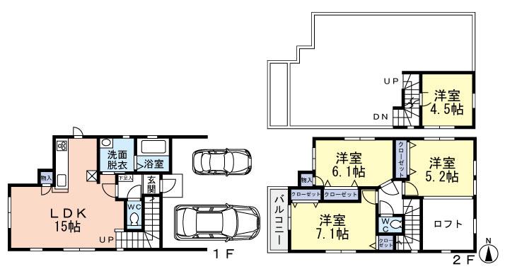 Floor plan. 29,800,000 yen, 4LDK + S (storeroom), Land area 90.84 sq m , In the floor plan of the building area 102.83 sq m 4LDK, Also comes with storage rich and loft.