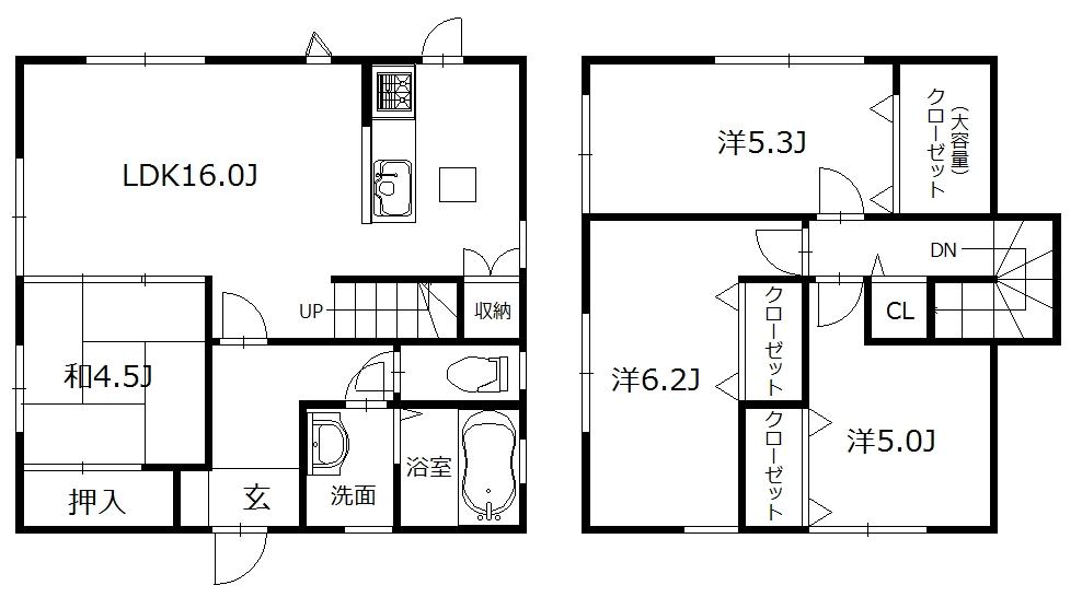 Floor plan. 26.5 million yen, 4LDK, Land area 88.6 sq m , Building area 88.6 sq m