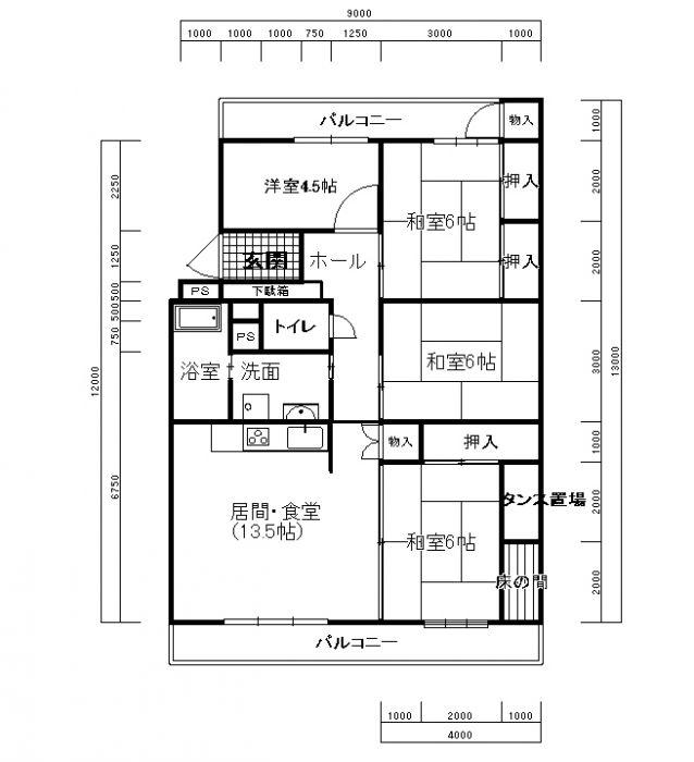 Floor plan. 4LDK, Price 6.9 million yen, Occupied area 84.56 sq m , Balcony area 16.14 sq m