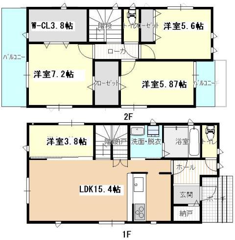 Floor plan. 35,900,000 yen, 4LDK + S (storeroom), Land area 123.66 sq m , It is a building area of ​​97.59 sq m popular counter kitchen. Family of communication will be taken by the living room stairs.