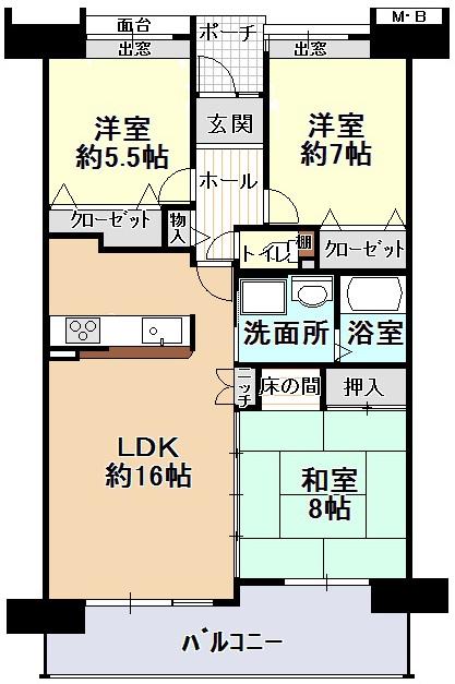 Floor plan. 3LDK, Price 20.8 million yen, Occupied area 82.42 sq m , Balcony area 10.7 sq m