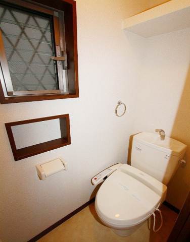 Toilet. Bidet with toilet! There are window