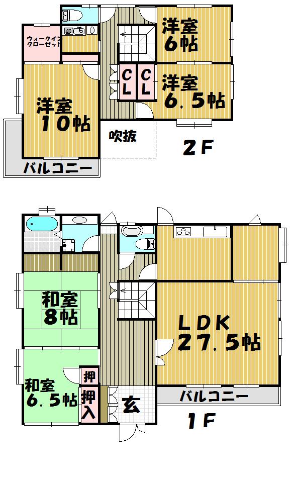 Floor plan. 70 million yen, 5LDK, Land area 269.87 sq m , Building area 177.95 sq m