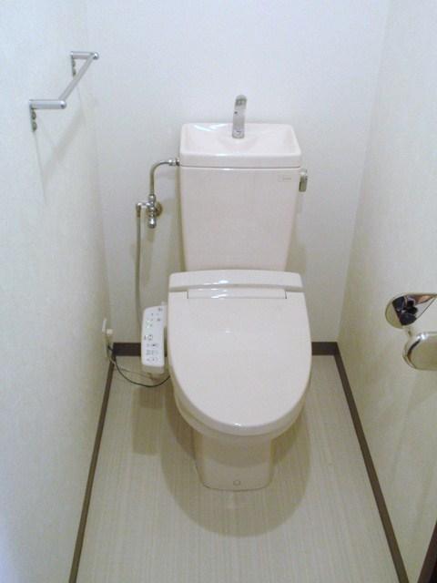 Toilet. Warm water cleaning toilet seat is a new article