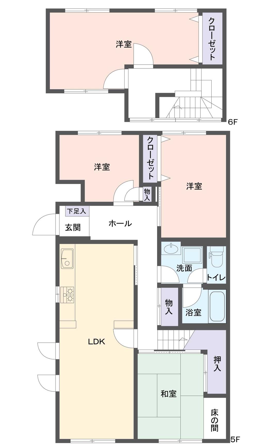 Floor plan. 4LDK, Price 11.8 million yen, Footprint 106.36 sq m , Balcony area 18.76 sq m