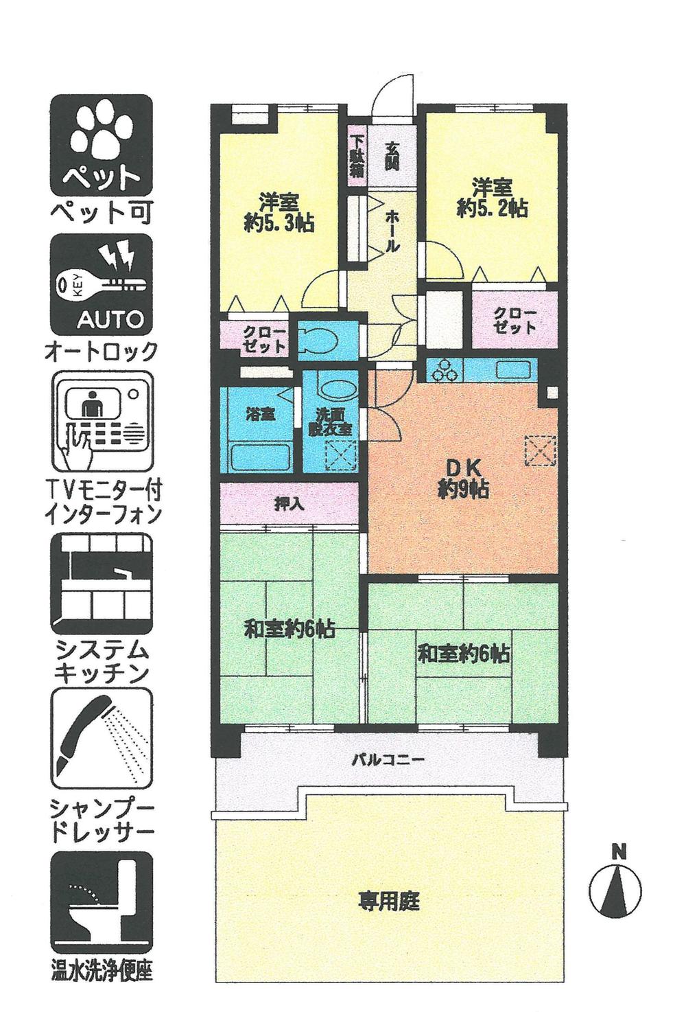 Floor plan. 4DK, Price 11.5 million yen, Occupied area 70.98 sq m , Balcony area 9.07 sq m floor plan