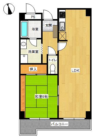 Floor plan. 1LDK, Price 5.3 million yen, Occupied area 50.34 sq m , Balcony area 8.3 sq m
