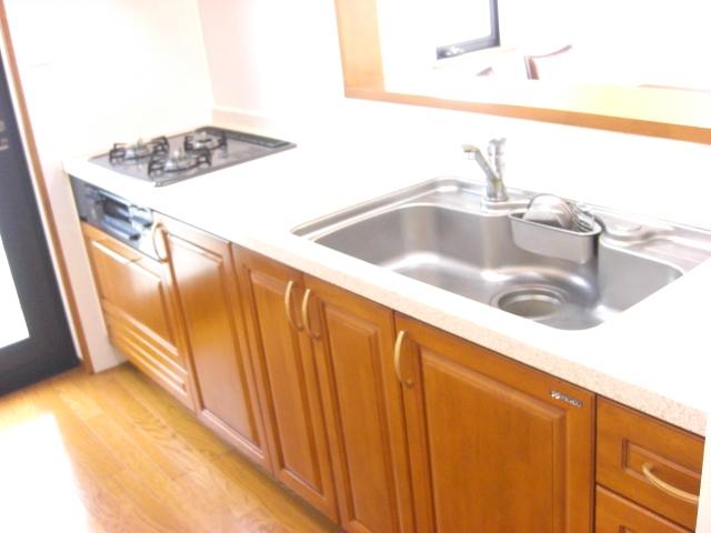 Kitchen. Convenient 3-burner stove