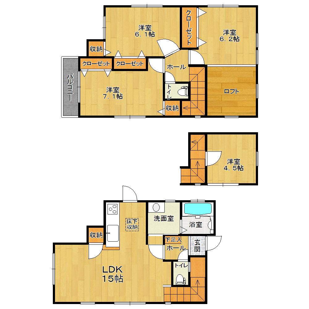 Floor plan. 27,900,000 yen, 4LDK, Land area 90.84 sq m , Building area 102.83 sq m
