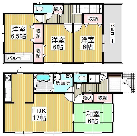 Floor plan. Price 27,800,000 yen, 4LDK, Land area 164.34 sq m , Building area 98.82 sq m