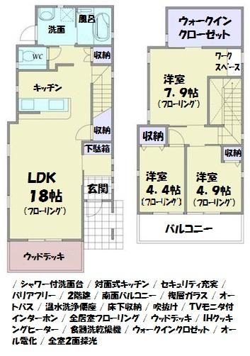 Floor plan. 34,800,000 yen, 3LDK + S (storeroom), Land area 114.79 sq m , Building area 90.04 sq m