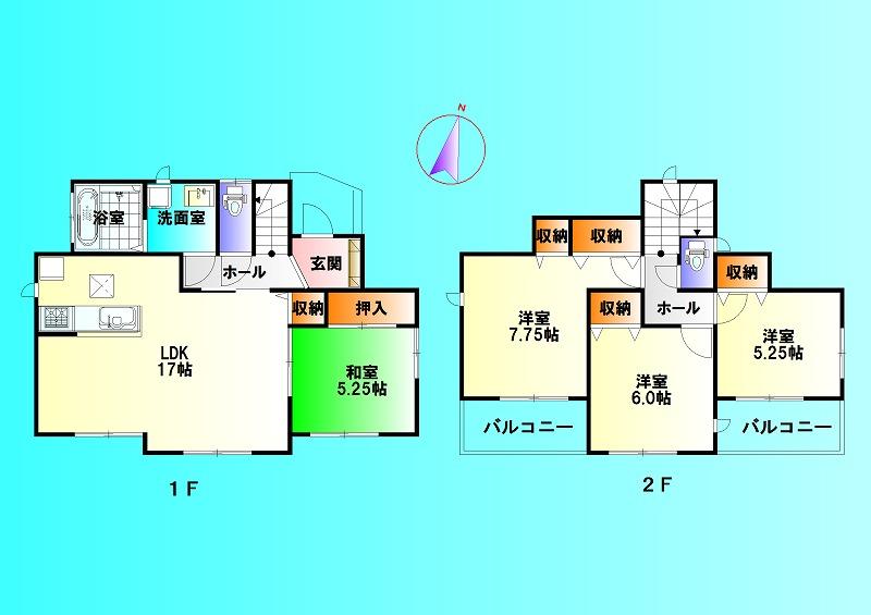 Floor plan. 27,800,000 yen, 4LDK, Land area 127.26 sq m , Building area 97.91 sq m relatively popular is a high floor plan (^_^) /  Living and Japanese-style room is a place that can be used To spacious to release a is usually Tsuzukiai, Has gained support from people of all ages! (^^)!
