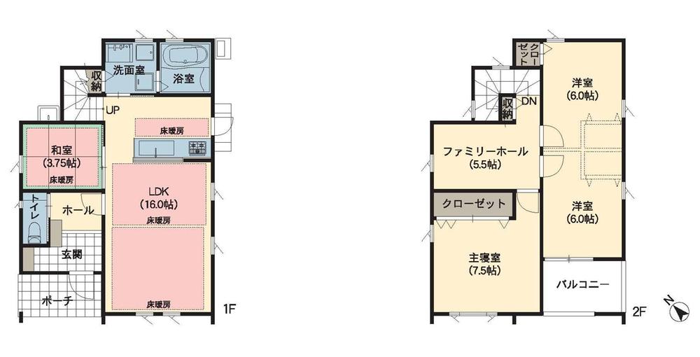 Floor plan. 30,600,000 yen, 4LDK + S (storeroom), Land area 181.32 sq m , Building area 102.26 sq m 1 issue areas [A house with a family corner where families gather]