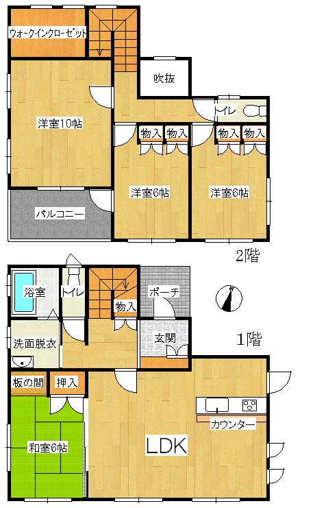 Floor plan. 23.8 million yen, 4LDK, Land area 212.03 sq m , Building area 113.86 sq m