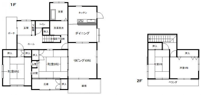 Floor plan. 28.8 million yen, 4LDK, Land area 231.27 sq m , Building area 128.84 sq m