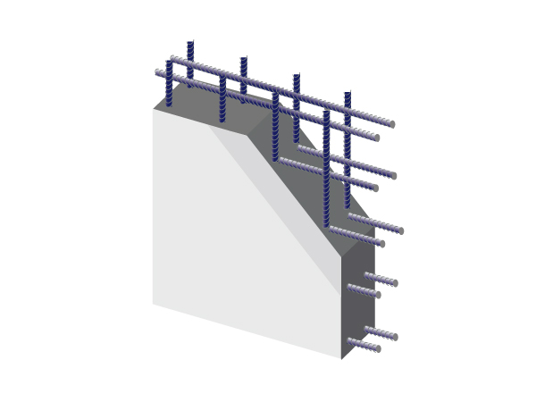 Building structure.  [Double reinforcement of shear walls] To shear wall most of the horizontal force applied to the building at the time of the earthquake acts, It has adopted a double reinforcement of two rows array to exert more tenacity.  ※ Except for the part wall (conceptual diagram)