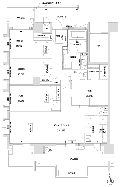 Floor: 4LDK + WCL, the occupied area: 97.93 sq m, Price: 42.5 million yen