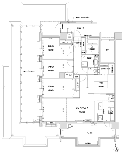 Floor: 4LDK + WCL, the occupied area: 97.93 sq m, Price: 43.5 million yen