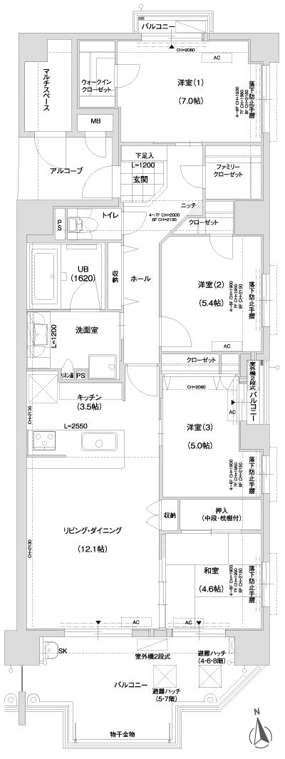 Floor: 4LDK + WCL + SB, the occupied area: 93.13 sq m, Price: 37,200,000 yen ・ 37,800,000 yen