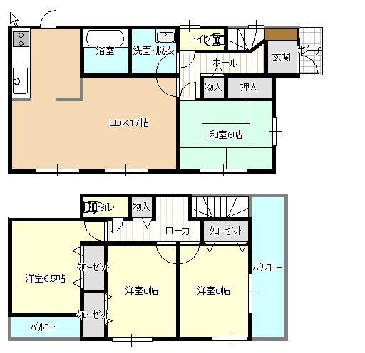 Floor plan. 27,800,000 yen, 4LDK, Land area 164.3 sq m , Building area 96.82 sq m   ☆ 4LDK ☆