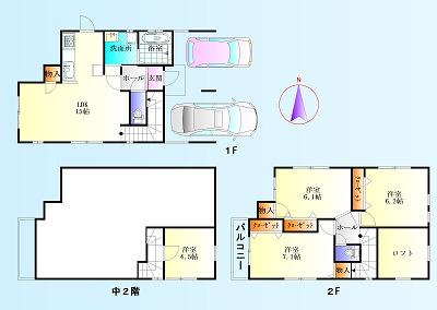 Floor plan. 29,800,000 yen, 4LDK, Land area 90.84 sq m , The second floor in the building area 102.83 sq m, And is a charming floor plan with a loft (^_^) /