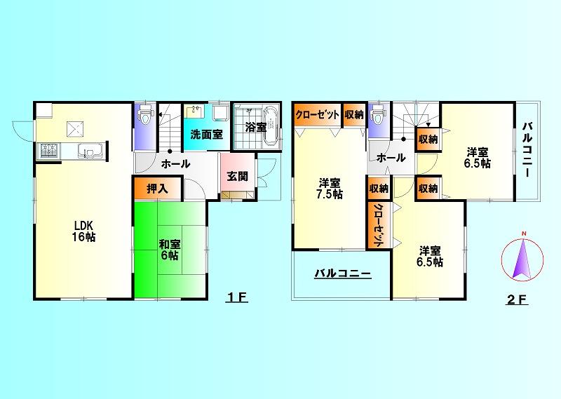 Floor plan. 23.8 million yen, 4LDK, Land area 200.45 sq m , Building area 98.82 sq m relatively popular is a high floor plan (^_^) /  Living and Japanese-style room is a place that can be used To spacious to release a is usually Tsuzukiai, Has gained support from people of all ages! (^^)!
