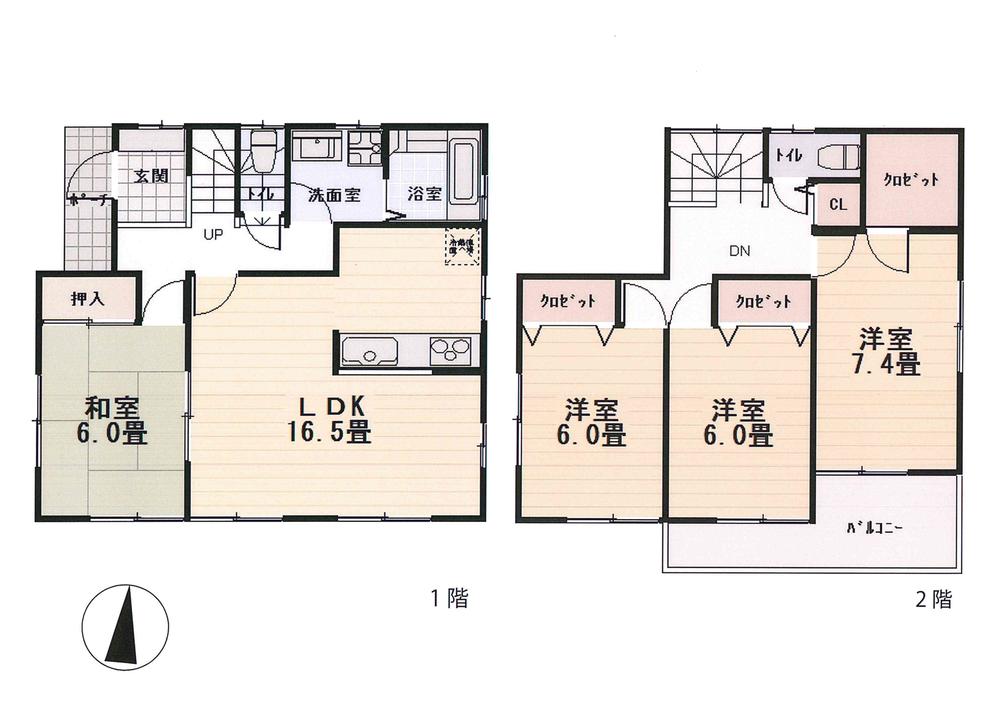 Floor plan. 23,980,000 yen, 4LDK, Land area 140.3 sq m , Building area 105.57 sq m