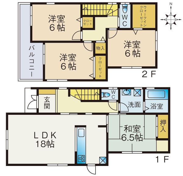 Floor plan. 25,800,000 yen, 4LDK, Land area 162.2 sq m , Building area 98.01 sq m (