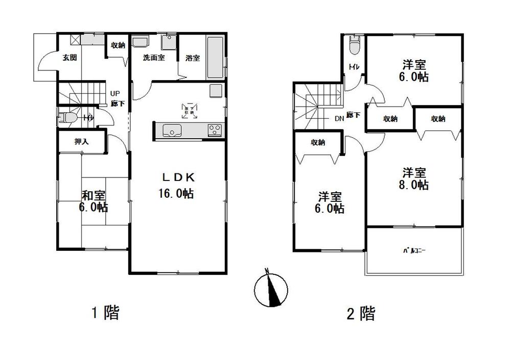 Floor plan. (6 Building), Price 30,980,000 yen, 4LDK, Land area 144.87 sq m , Building area 101.02 sq m