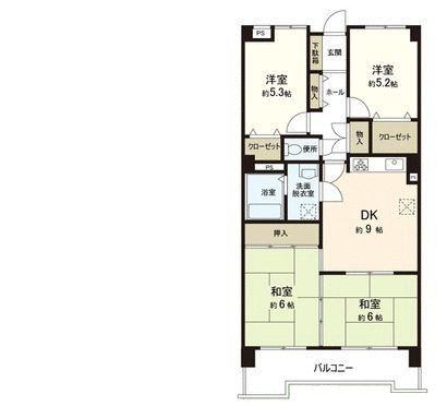 Floor plan. 4DK, Price 9.98 million yen, Occupied area 70.98 sq m , Balcony area 9.07 sq m
