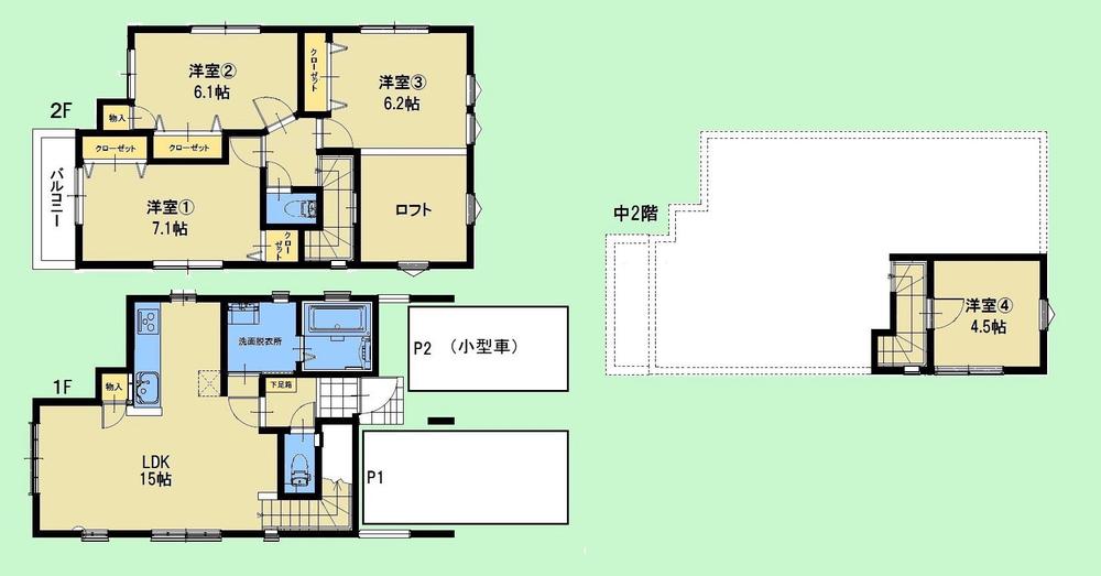 Floor plan. 27,900,000 yen, 4LDK + S (storeroom), Land area 90.84 sq m , Building area 102.83 sq m parking space two (one small car)
