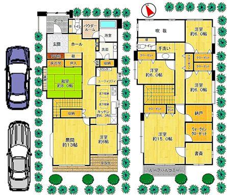 Floor plan. 53,800,000 yen, 6LDK, Land area 261.13 sq m , Building area 197.7 sq m