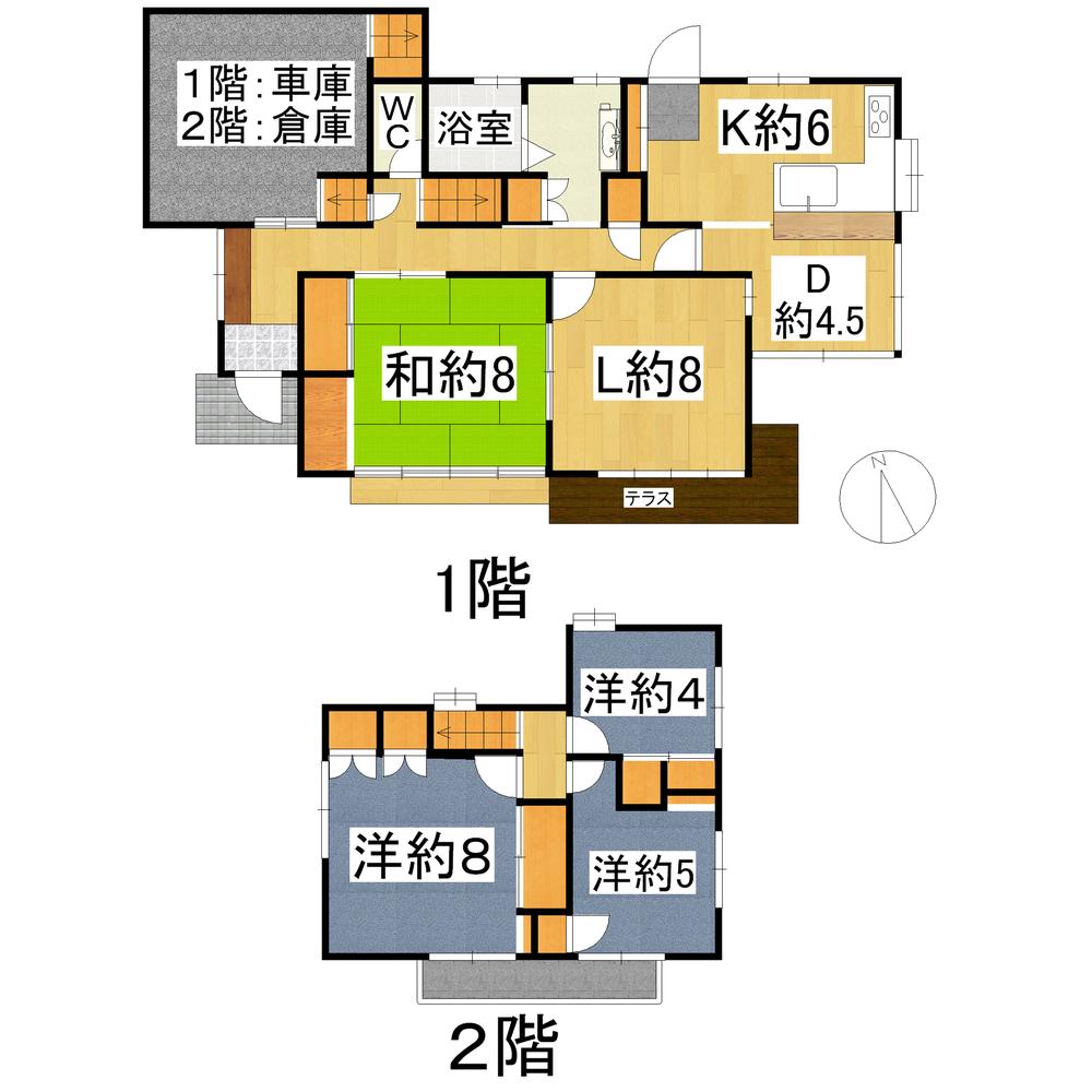 Floor plan. 24,800,000 yen, 5DK + S (storeroom), Land area 330.83 sq m , Building area 115.36 sq m